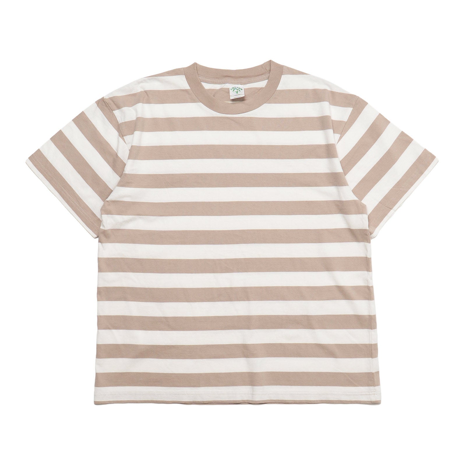 コットンコレクティブCOTTONCOLLECTIVE7.5オンスオーバーサイズボックス半袖Tシャツボーダー