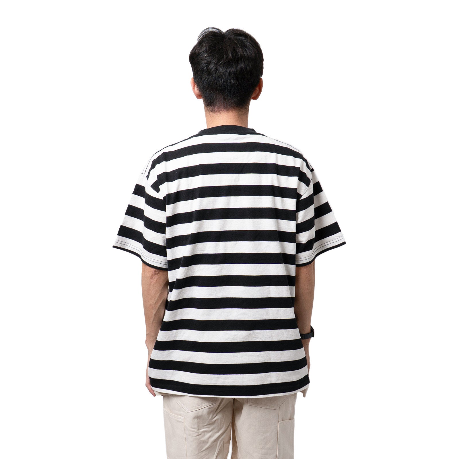コットンコレクティブCOTTONCOLLECTIVE7.5オンスオーバーサイズボックス半袖Tシャツボーダー