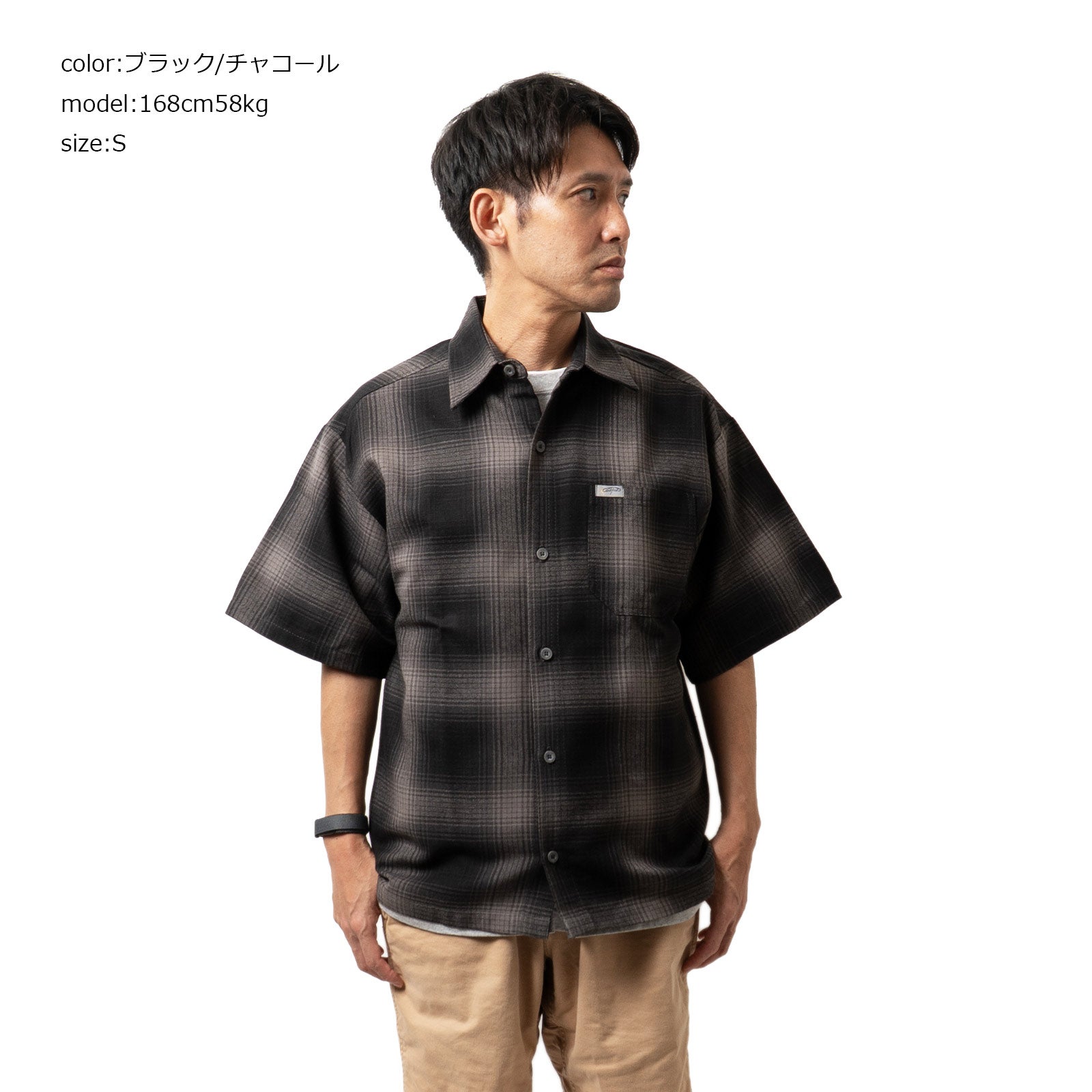 ジャラーナカスタムJalanaCALTOP#2000オンブレチェック半袖フランネルシャツショートリメイク品