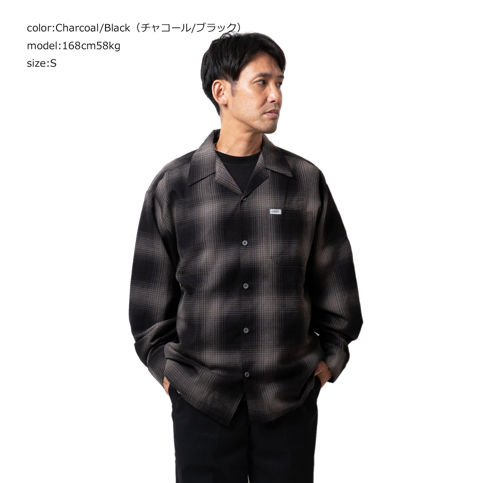 キャルトップCALTOP#2000LS当店別注キャンプカラーオンブレチェック長袖フランネルシャツ