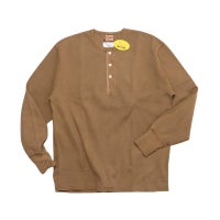 ヘルスニットHealthknit22024サーマルキングラッセルハニカムヘンリーネック長袖TシャツJalana別注BROWN436