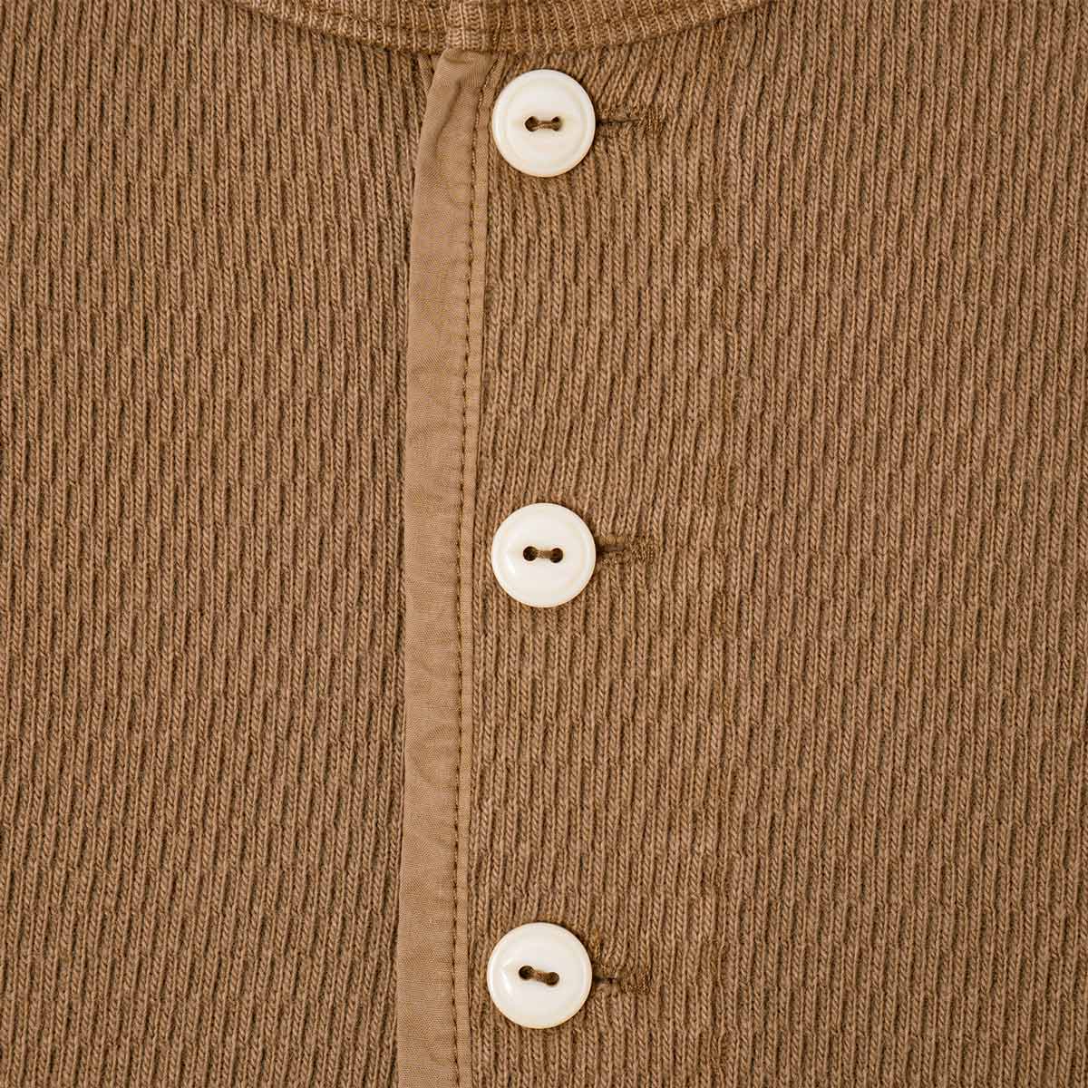 ヘルスニットHealthknit22024サーマルキングラッセルハニカムヘンリーネック長袖TシャツJalana別注BROWN436