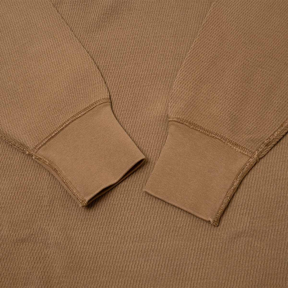 ヘルスニットHealthknit22024サーマルキングラッセルハニカムヘンリーネック長袖TシャツJalana別注BROWN436