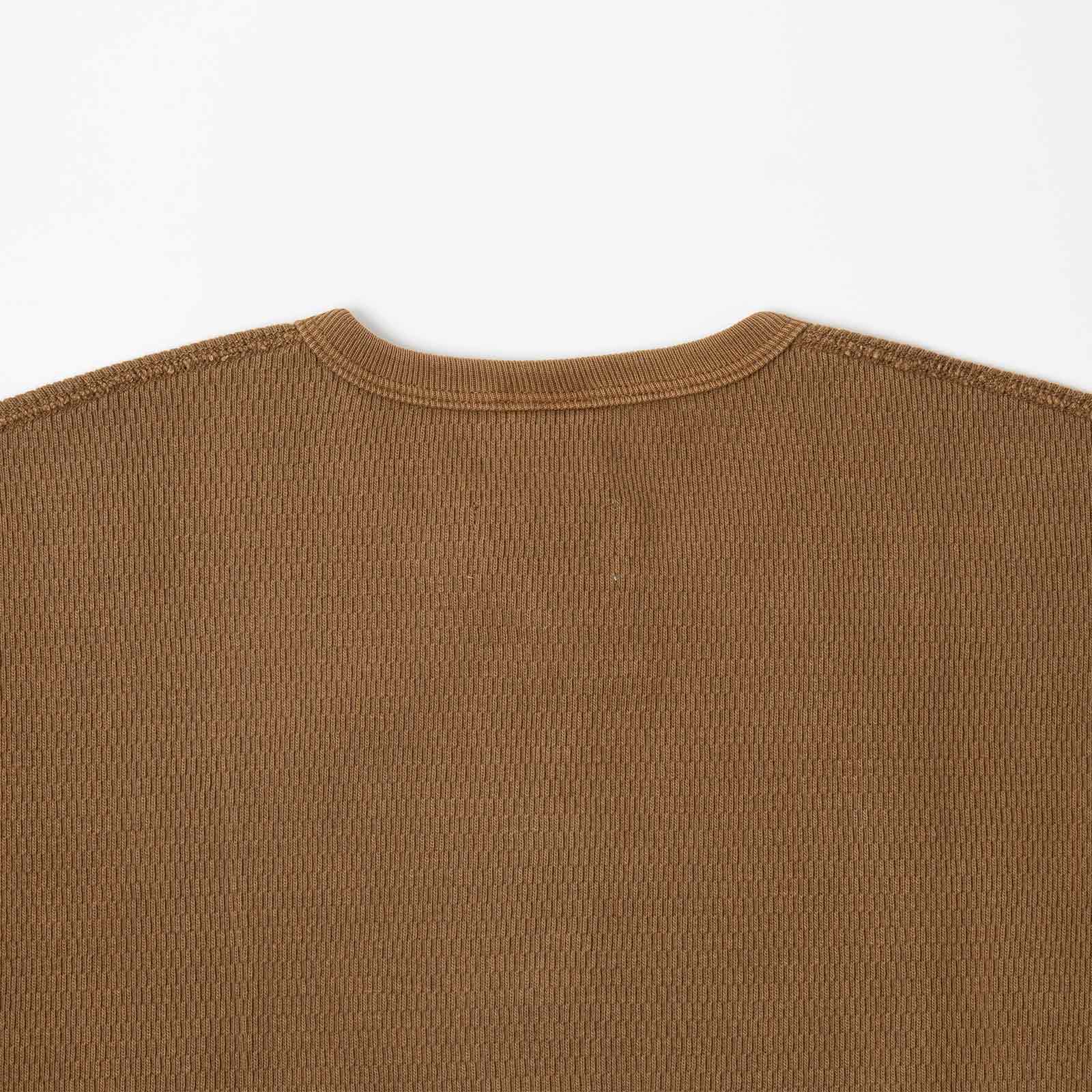 ヘルスニットHealthknit22024サーマルキングラッセルハニカムヘンリーネック長袖TシャツJalana別注BROWN436
