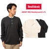 ヘルスニットHEALTHKNIT53026アーミーリブヘンリーネックロングスリーブTシャツナチュラルフェイドブラック