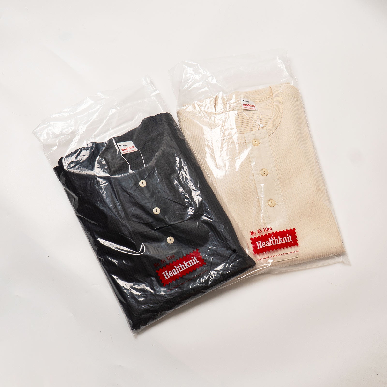 ヘルスニットHEALTHKNIT53026アーミーリブヘンリーネックロングスリーブTシャツナチュラルフェイドブラック