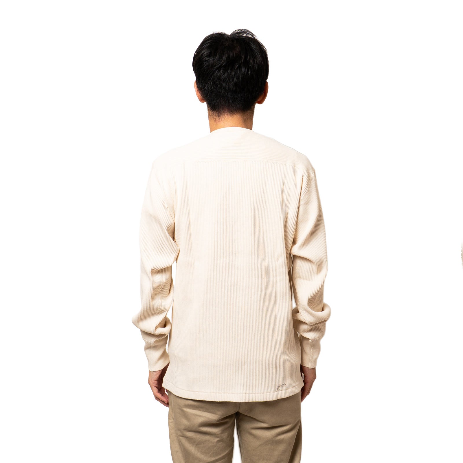 ヘルスニットHEALTHKNIT53026アーミーリブヘンリーネックロングスリーブTシャツナチュラルフェイドブラック