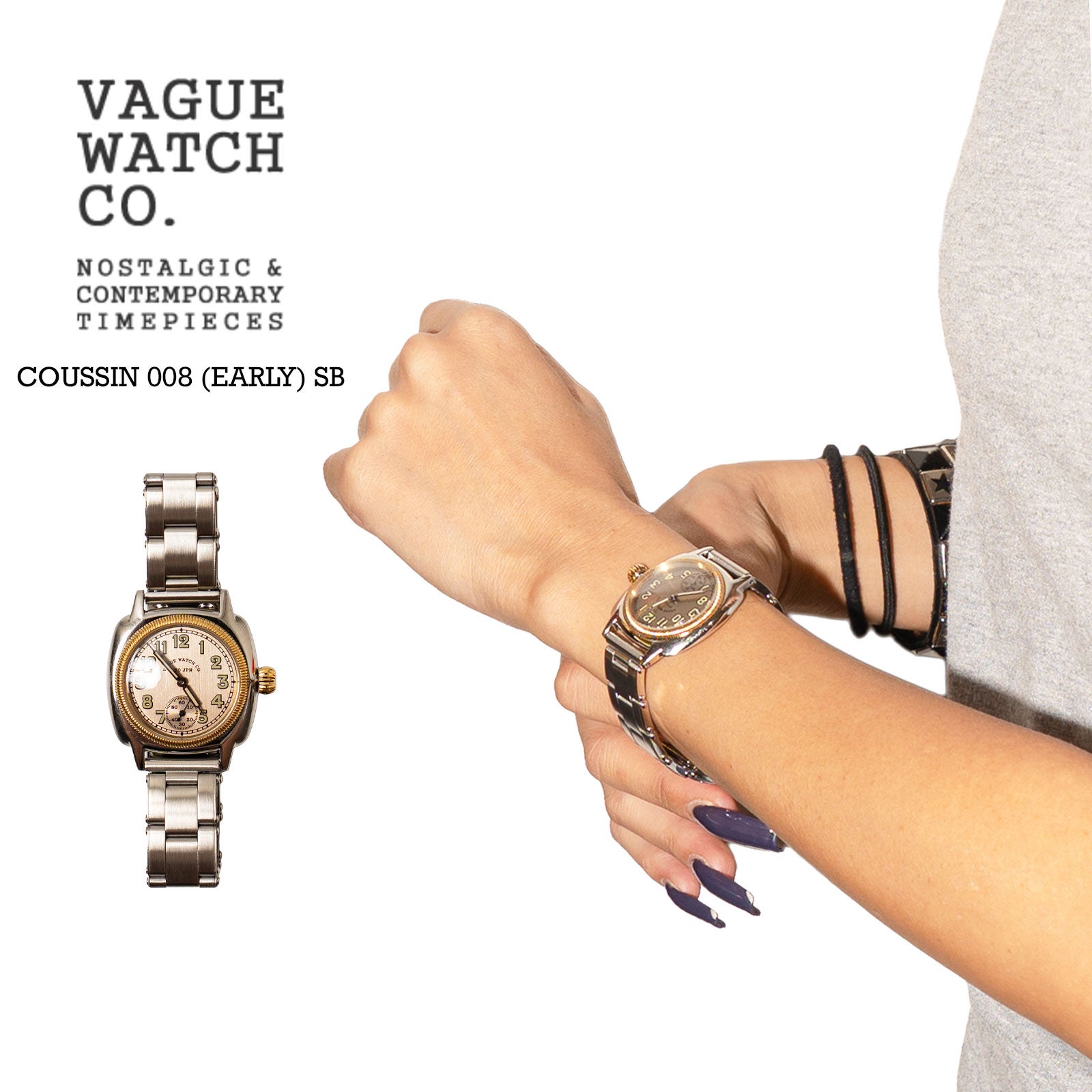 ヴァーグウォッチVAGUEWATCHCO.クッサンアーリーステンレスベルトシルバーメンズ
