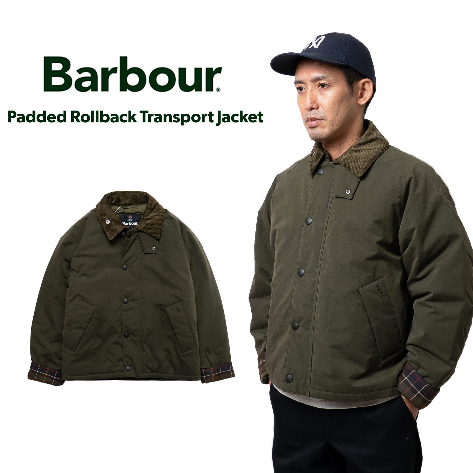 バブアーBarbourパデッドロールバックトランスポートジャケット