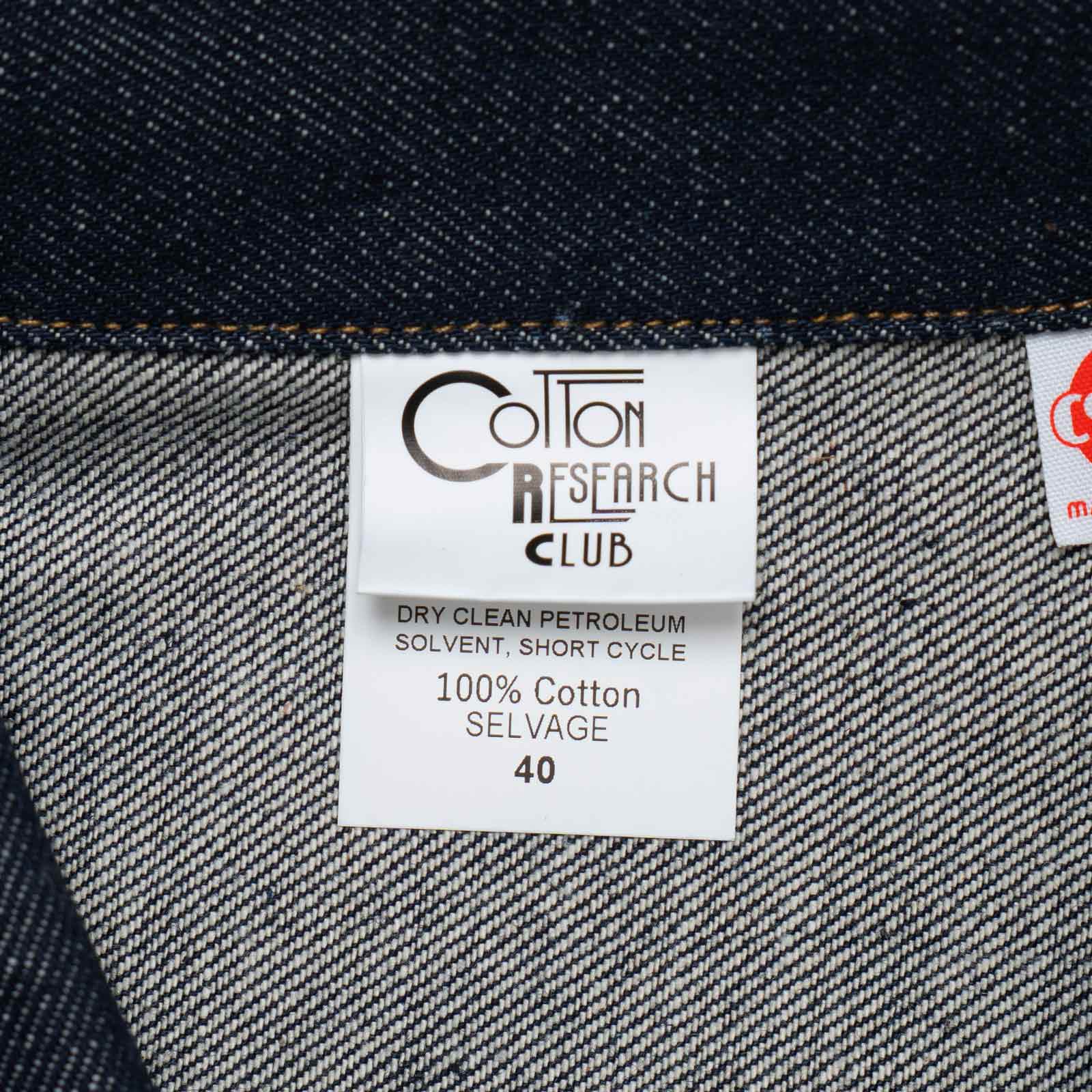 コットンリサーチクラブCOTTONRESEARCHCLUBセルビッジインディゴデニムジャケット